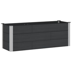 vidaXL Hochbeet Schwarz 150 x 50 x 54 cm WPC und Aluminium