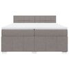 vidaXL Boxspringbett mit Matratze Taupe 200x200 cm Stoff