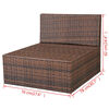 vidaXL 10-tlg. Garten-Lounge-Set mit Auflagen Poly Rattan Braun