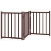 vidaXL 3-tlg. Hundetor Faltbar Braun Eiche 150 cm Massivholz Tanne