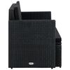 vidaXL 2-Sitzer-Gartensofa mit Auflagen Schwarz Poly Rattan
