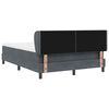 vidaXL Boxspringbett mit Matratze Dunkelgrau 160 x 200 cm Samt