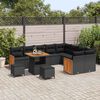 vidaXL Gartensofa-set mit Kissen 12 pcs Schwarz