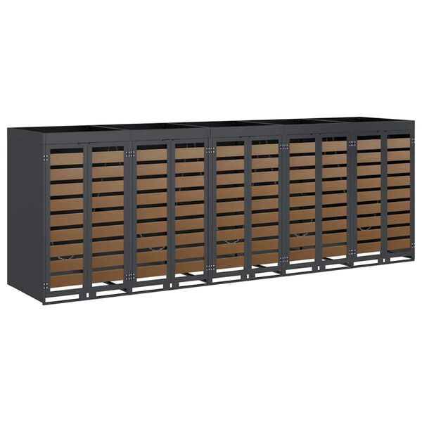 vidaXL Wagenmüllbehälter für 5 Behälter Anthrazit