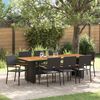 vidaXL Garten Essgruppe 9 pcs Schwarz Poly-Rattan