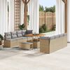 vidaXL Garten-Sofa-Set mit Kissen 11 pcs Beige Poly Rattan