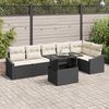vidaXL Garten-Sofa-Set mit Kissen mit Speicher 7 pcs Schwarz und Creme