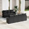 vidaXL Gartensofa-set 8 pcs Schwarz Poly-Rattan und Stahl und Glas