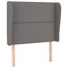vidaXL Kopfteil mit Ohren Grau 93x23x118/128 cm Kunstleder