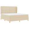 vidaXL Boxspringbett mit Matratze Creme 200 x 180 cm Stoff