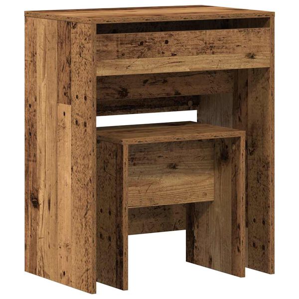 vidaXL Schminktisch mit Speicher Altholz 60 x 40 x 75 cm Holzwerkstoff