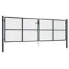vidaXL Maschen-Gartentor verzinkter Stahl 400 x 125 cm Grau