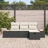 vidaXL Gartensofa-set mit Kissen 4 pcs Schwarz Poly-Rattan