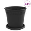 vidaXL Blument&ouml;pfe 24 stk. Schwarz Kunststoff