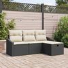 vidaXL Sofa Set mit Kissen 4 pcs Poly-Rattan