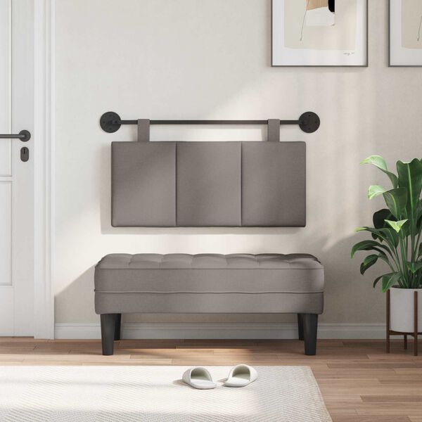 vidaXL H&auml;ngevorderseite Wandmontiert Taupe 90 x 55 x 5 cm Stoff