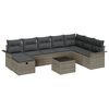 vidaXL Gartensofa-set 9 stk. Poly Rattan