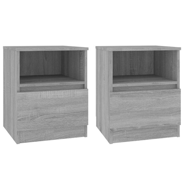 vidaXL Nachttische 2 Stk. Grau Sonoma 40x40x50 cm Holzwerkstoff