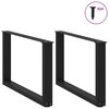 vidaXL Couchtischbeine U-Form 2 Stk. Schwarz 60x(42-43) cm Stahl