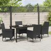 vidaXL Garten Essgruppe mit Kissen 5 pcs Schwarz Poly-Rattan