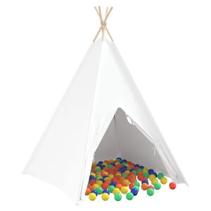 vidaXL Teepee Zelt Wei&szlig; 120 x 120 x 150 cm Stoff und Plastik