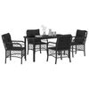 vidaXL Garten Essgruppe mit Kissen 5 pcs Schwarz Poly-Rattan