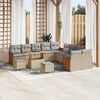 vidaXL Gartensofa-set mit Kissen 17 pcs Beige und Hellgrau Poly-Rattan