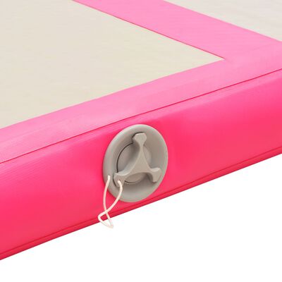 vidaXL Aufblasbare Gymnastikmatte mit Pumpe 300×100×10 cm PVC Rosa