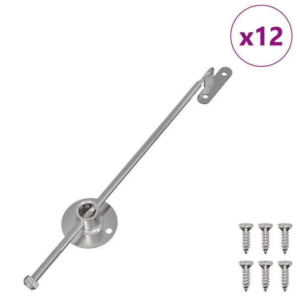 vidaXL Gasd&auml;mpfer 12 pcs Silber 190 mm Eisen