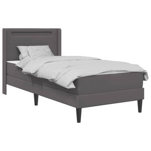 vidaXL Bettgestell mit Matratze Grau 90 x 190 cm Kunstleder