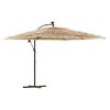 vidaXL Sonnenschirm mit LED und Stahlmast Braun 290x290x238 cm