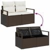 vidaXL Gartensofa-set mit Kissen 9 pcs Braun und Creme Poly-Rattan