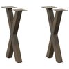 vidaXL Couchtischbeine X-Form 2 Stk. Naturstahl 28x(42-43) cm Stahl