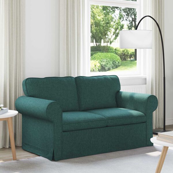 vidaXL Sofa Dunkelgr&uuml;n 155 x 82 x 80 cm Stoff