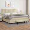 vidaXL Boxspringbett mit Matratze Creme 200x200 cm Kunstleder