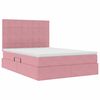 vidaXL Bett mit Stauraum und LED mit Matratze Rosa 140 x 200 cm Samt