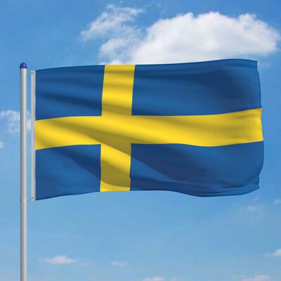 vidaXL Flagge Schwedens und Mast Aluminium 6 m