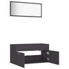 vidaXL 2-tlg. Badm&ouml;bel-Set Grau Holzwerkstoff