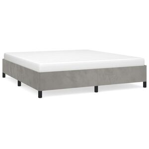 vidaXL Bettgestell ohne Matratze Hellgrau 160x200 cm Samt