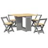 vidaXL 5-tlg. Butterfly-Esstisch-Set Corona Grau Kiefernholz