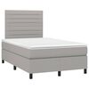 vidaXL Boxspringbett mit Matratze & LED Hellgrau 120x200 cm Stoff