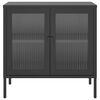 vidaXL Sideboard Schwarz 70x35x70 cm Glas und Stahl