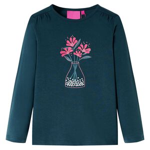 Kinder-Langarmshirt Dunkelgr&uuml;n 116