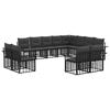 vidaXL Outdoor-Sofagarnitur 12 pcs Schwarz und Dunkelgrau Polyester
