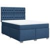 vidaXL Boxspringbett mit Matratze Blau 140x190 cm Stoff