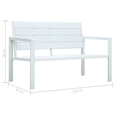 vidaXL 4-tlg. Garten-Lounge-Set HDPE Weiß Holz-Optik
