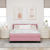 vidaXL Boxspringbett mit Matratze mit Kopfteil Rosa 200 x 160 cm Samt
