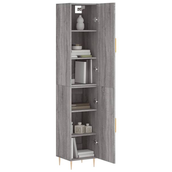 vidaXL Highboard Grau Sonoma 34,5x34x180 cm Holzwerkstoff