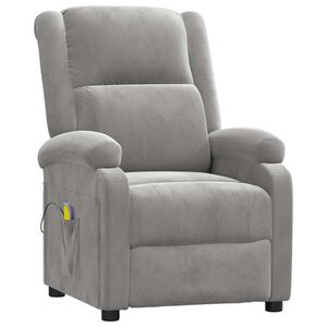 vidaXL Massagesessel Hellgrau Samt