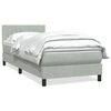 vidaXL Boxspringbett mit Matratze Hellgrau 100x220 cm Samt